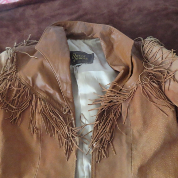 Vintage Leather and Suede Fringe Jacket Tailored by David James 13/14 - Picture 2 of 9